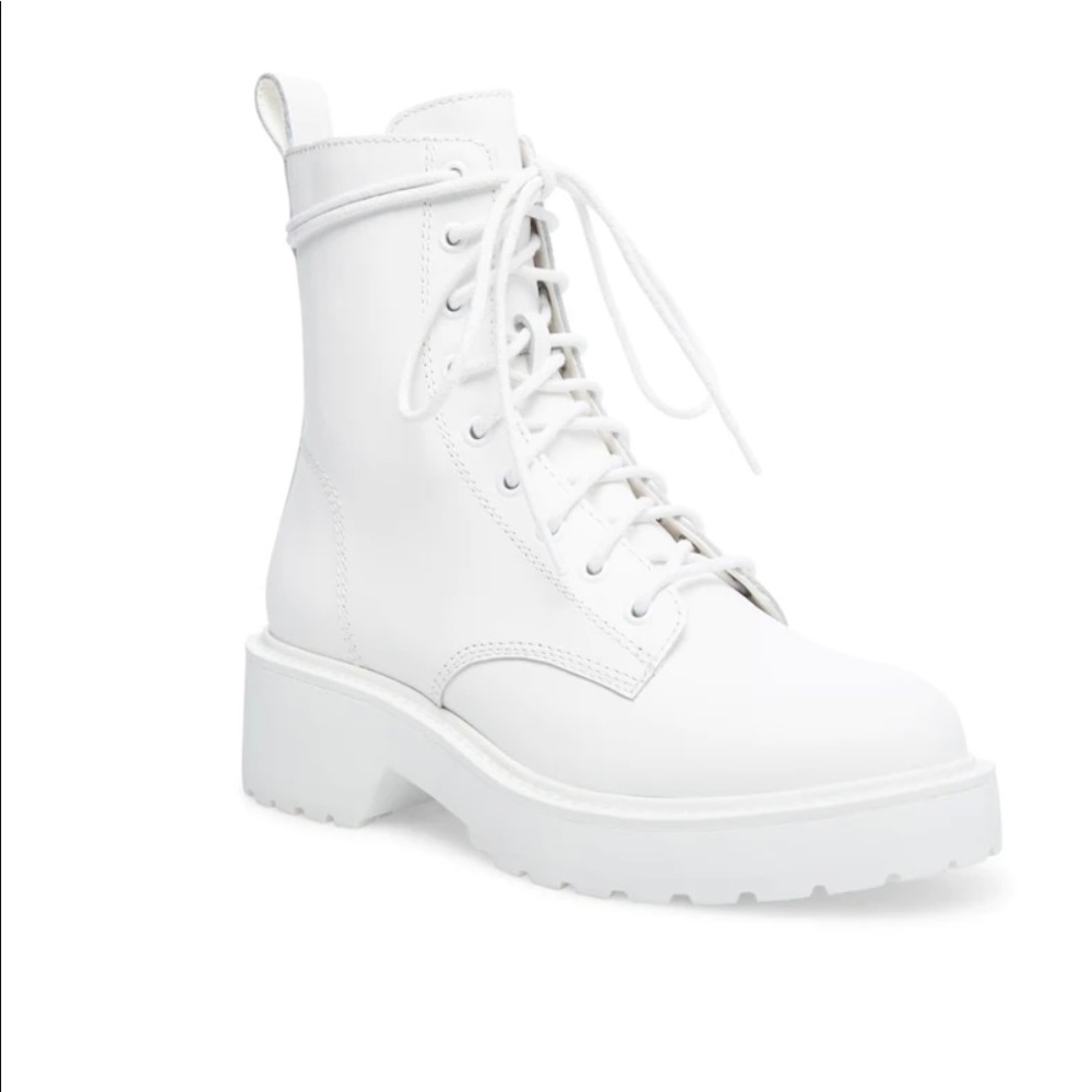 Steve Madden Tornado Combat Boots(White,size 6)